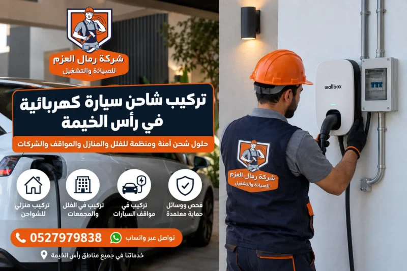 تركيب شاحن سيارة كهربائية في رأس الخيمة